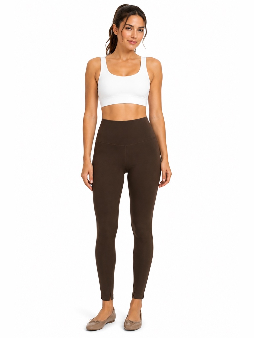 Spanx Structured Leggings Large Color Brownstone New